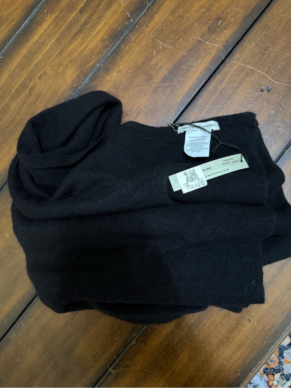 White + Warren Black Cashmere Wrap